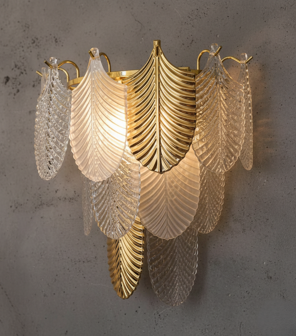 Ivory Leaf Wall Light