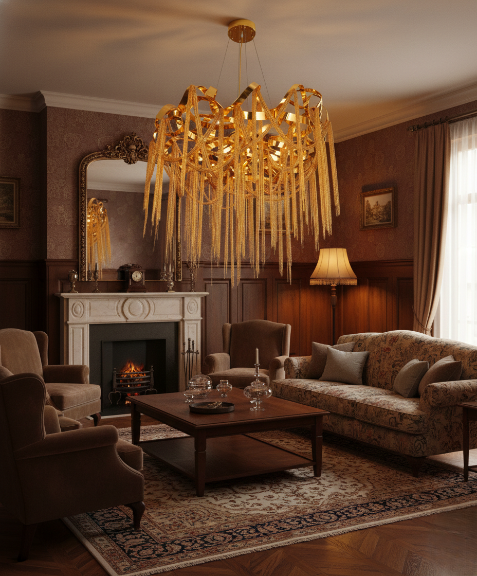 Golden Aura Round Chandelier