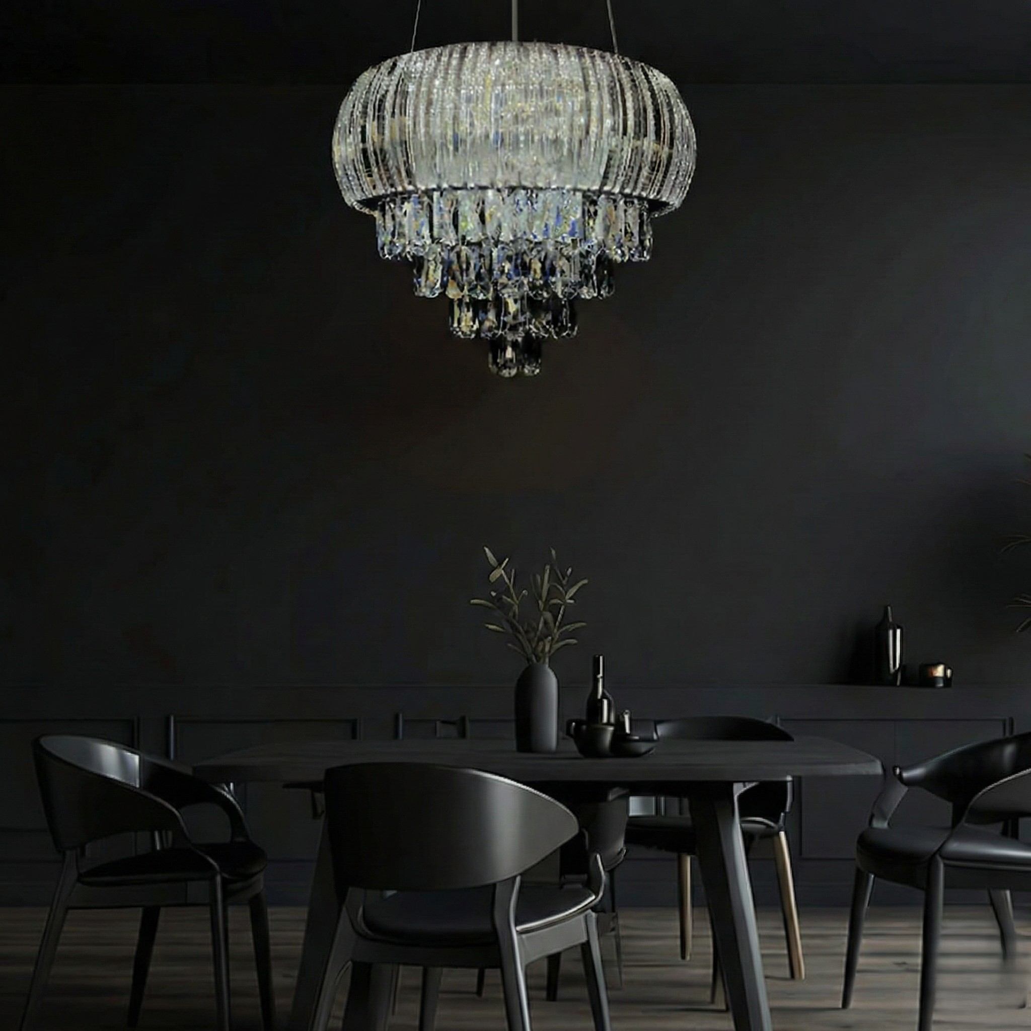Onyx Drop Crystal Chandelier